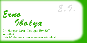 erno ibolya business card